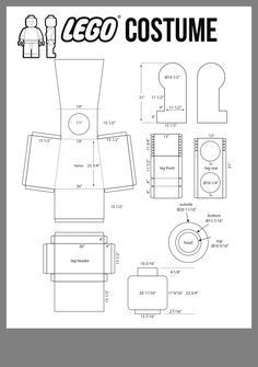 the instructions for how to make a costume from legos and paper dollhouse blocks