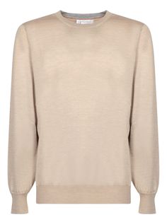 Elegant and refined, this Brunello Cucinelli sweater is crafted from a luxurious blend of cashmere and silk, providing sublime comfort and a timeless look.Composition: 70% Cashmere, 30% Silk Luxury Fine Knit Crew Neck Tops, Luxury Cashmere Tops With Ribbed Cuffs, Luxury Beige Long Sleeve Tops, Luxury Long Sleeve Beige Top, Luxury Crew Neck Merino Wool Sweater, Luxury Merino Wool Crew Neck Sweater, Formal Fine Knit Cashmere Tops, Luxury Long Sleeve Merino Wool Top, Elegant Long Sleeve Cashmere Sweater