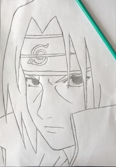 a pencil drawing of an anime character