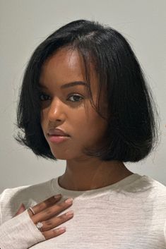 Healthy Black Hair, Pretty Short Hair, Natural Hair Blowout, Short Black Hair, Colored Curly Hair, Boring Hair, Natural Hair Beauty, Flat Iron Hair Styles, Hair Affair