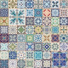 an assortment of colorful tile designs