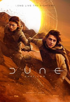 the poster for dune starring two young men