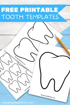 Teeth Craft For Preschool, Dental Activities For Preschool, Hygiene Worksheets For Kids, Dental Health Preschool Activities, Tooth Template, Tooth Preschool, Dentist Crafts, Dental Health Preschool Crafts, Tooth Outline