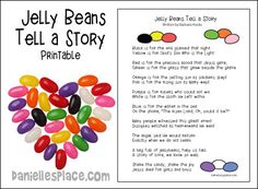 jelly beans tell a story printable for kids to learn how to use them in the classroom