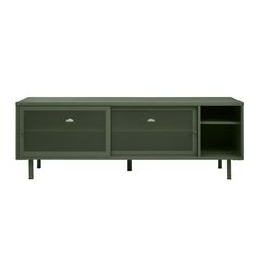 the sideboard with two drawers is green