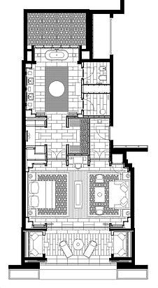 the floor plan for a two bedroom apartment with an attached bathroom and living room area