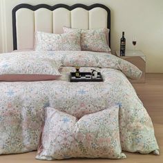 Luxury Soft Queen Duvet Cover Pink Floral Coquette Aesthetic Bedding Boho Duvet.   "This pin contains affiliate links, which means I may earn a commission at no cost to you extra for you". 
 #affiliate #advertising"