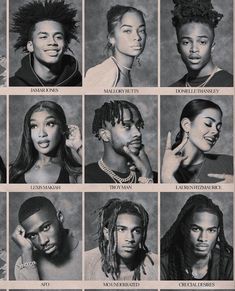 a series of black people with different hair styles