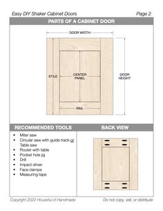 the diagram shows how to install cabinet doors with measurements for each door and side panel