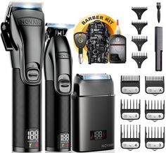 PRICES MAY VARY. PRO TESTED, CREATED FOR ALL - Our barber kit has been tested in some of the best barbershops around the world to do what they do best. Our barber clippers professional sets are being used worldwide to give cuts to the men who walk the walk. A LEVEL ABOVE THE REST - There are many mens hair clippers to choose from, but with decades of experience in working with the world's best professionals, we have designed a mens clipper that is limitless. With 6 premium guards, a variable gau Barbers Haircut, Hair Clippers For Men, Barber Haircuts, Mens Hair Clippers, Barber Clippers, Beard Fade, Barber Haircut, Trimmer For Men, Mens Hair