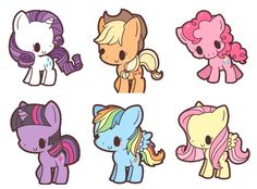 the little ponys are all different colors