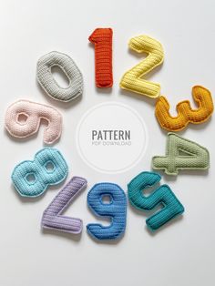 the numbers are made out of knitted material