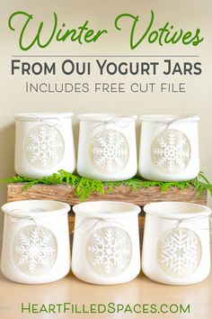 winter votives from our yogurt jars includes free cut file