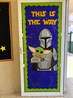 this is the way door to star wars with yoda and boba fett