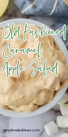 an old fashioned creamy apple salad in a bowl