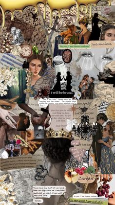 a collage with many different pictures and words on it's side, including an image