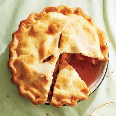 a pie that has been cut in half