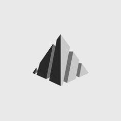 a black and white image of a pyramid on a light gray background with the word's logo below it