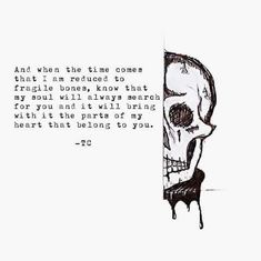 a drawing of a skull with a quote on it