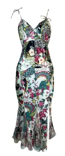 S/S 2004 Christian Dior John Galliano Silk Tattoo Slip Dress | eBay Vintage Designer Dresses, Rich Wardrobe, Christian Dior John Galliano, Dior By John Galliano, Random Clothes, Vintage Slip Dress, Dior Dress, Designer Evening Dresses, Dior Fashion