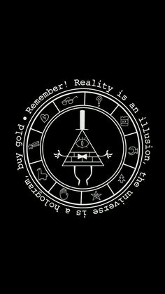 a black and white photo with the words realty in it, surrounded by symbols