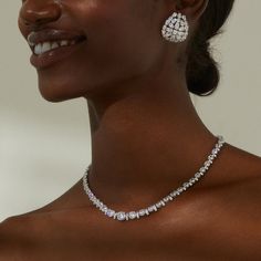 This elegant and glamorous collar necklace makes the perfect finishing touch to elevate your look with dazzling cubic zirconia stones. Formal Jewellery, Wedding Necklace Simple, Glow Up Inspiration, Icy Jewelry, Wedding Jewelry Photography, Rectangular Face, Bridesmaids Accessories, Wedding Dress Necklace, Bridal Diamond Necklace