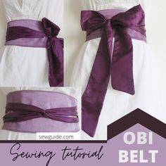 Obi Belt Diy, Obi Belt Pattern, Kimono For Men, Diy Belt For Dresses, Muromachi Period, Diy Belts, Diy Sewing Tutorials, Kimono Obi, Kimono Japanese