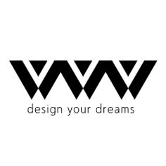 a black and white logo with the words design your dreams