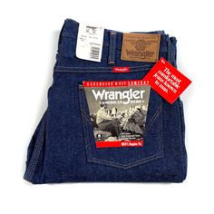 This is a pair of vintage Wrangler jeans, they are in brand new, deadstock condition and labeled as a size 36x32. Vintage Wrangler Jeans, Comfortable Jeans, Vintage Wrangler, Richmond Va, American Heroes, Wrangler Jeans, Mens Trousers, Levi Jeans, Mens Pants