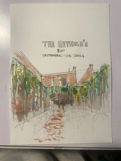 a drawing of an alleyway with the words, the rhyfield's east