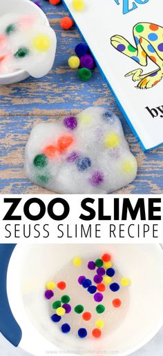 this zoo slime is so easy to make and it's great for kids