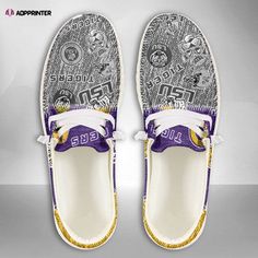 Introducing the ultimate fan gear for all LSU Tigers enthusiasts – the NCAA LSU Tigers Hey Dude Shoes Wally Lace Up Loafers Moccasin Slippers! Show your unwavering support for your favorite college sports team while enjoying unmatched comfort and style. These Hey Dude Shoes are meticulously crafted with attention to detail, ensuring a perfect fit for both men and women. The lace-up design allows for easy adjustment, providing a snug and secure feel. Made from premium quality materials, the Lace Up Loafers, Hey Dude Shoes, Moccasin Slippers, Fashionable Shoes, Shoe Crafts, Arkansas Razorbacks, Moccasins Slippers, Mississippi State, Tennessee Volunteers