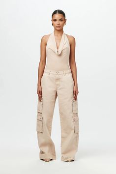 The Cargo Wide-leg Pants – Naked Wardrobe Cargo Styling, Streetwear Inspo, Halter Bodysuit, Naked Wardrobe, Cotton Clothes, Ultra Wide, Denim Collection, Wide Leg Denim, Denim Pants