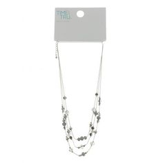 Time and Tru Woman's Faceted Bead Layered Necklace, Grey Size: one size.  Color: Gray.  Gender: female.  Age Group: adult. Layered Necklace, Faceted Bead, Layered Necklaces, Everyday Look, Types Of Metal, Gender Female, Womens Watches, Casual Style, Womens Necklaces