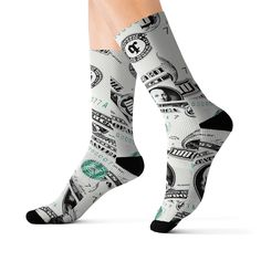 THEBLENQ ALL OVER 100 Print Sublimation Socks These high-quality socks with sublimated print provide optimum comfort with style wherever one might go - a subtle accent to complement an office look or an eye-catching statement for an extravagant outfit.  NB! Dark color prints tend to make the side-seams more noticeable. .: 95% Polyester, 5% Spandex .: 3 different sizes .: Ribbed tube .: Cushioned bottoms .: NB! Printed with flat sublimation method. Color discrepancy can be seen on side seams Sublimation Socks, Halloween Socks, Matching Socks, T Shorts, Office Look, Dress Socks, Dark Color, Black Rib, Socks And Hosiery