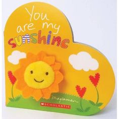 a yellow heart shaped card with a smiling sunflower on it's front and the words, you are my sunshine