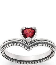 From James Avery&#x2C; this ring features: A couple of our most-loved design motifs such as beading and traced lines are combined with a stylish chevron-shaped band and highlighted with a heart-shaped gemstone to create this simply sweet ring. The faceted heart gemstone is prong set to enhance its brilliance and cast ultimate sparkle. The shape of the sterling silver band gives it a seamless fit to stack with other rings. Engrave the band with initials&&#0 Design Motifs, Sweet Ring, Sterling Silver Jewelry Rings, James Avery, Heart Gemstone, Sterling Silver Bands, Love Design, Dillard's, Gemstone Ring