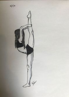 a drawing of a woman doing a handstand