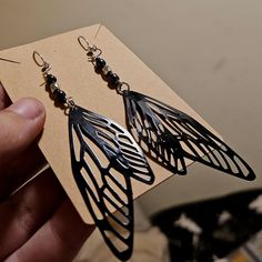 Formal and beautiful wing earrings 🖤 Wing Earrings, Last Minute Gifts, Jewelry Earrings Dangle, Etsy Earrings, Dangle Drop Earrings, Dangle Earrings, Etsy Accessories, Jewelry Earrings, Accessory Gift