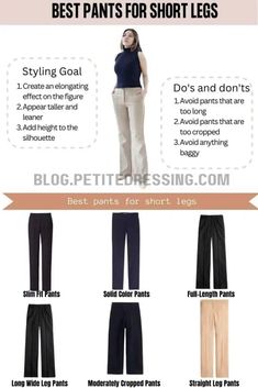 I'm 5'2", and these are the 8 best pants for short legs Pants For Short Legs, Jeans For Short Legs, Short Legs Outfit, Pants For Short Women, Petite Capsule Wardrobe, Short Legs Long Torso, Style For Short Women, Legs Outfit, Best Pants