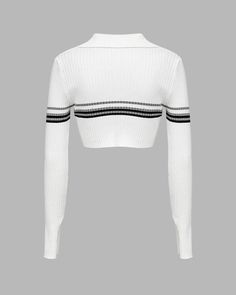 Details: Long-sleeve crop top with stripes designTopLength: CroppedSleeveLength: Long SleevesMaterials:70% Acrylic + 30% Nylon Ribbed Top, Maxi Dresses Casual, Crop Top Blouse, Knitwear Cardigan, Cardigan Jacket, Cropped Top, Long Sleeve Crop Top, Stripes Design, Shirts Tops