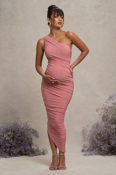 Elegant Dresses For Pregnant Women, Shower Dress, Baby Shower Dress, Maternity Midi Dress, One Shoulder Midi Dress, Club L London, Black Dress Prom, Black Tie Gala, Party Dress Long Sleeve