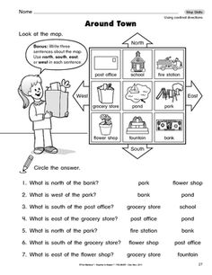 the worksheet for reading about town