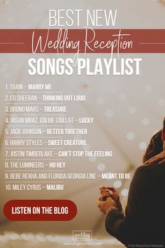 the best new wedding reception songs playlist