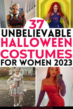 halloween costumes for women with text overlay that reads 37 unbelevable halloween costumes for women