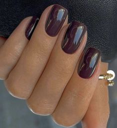 Shellac Nails Fall, Plum Nails, Simple Fall Nails, Maroon Nails, Cherry Nails