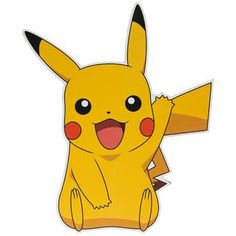 a yellow pokemon pikachu with its arms up and eyes wide open, standing in front of a white background