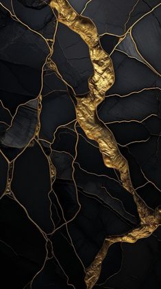 an abstract black and gold background with wavy lines on the top, bottom and bottom