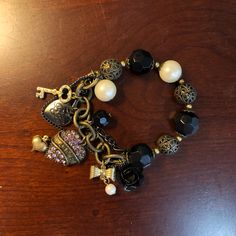 Super Cute. Nwot. Open To Offers Vintage Black Beaded Bracelets, Adjustable Black Charm Bracelet For Party, Adjustable Black Charm Bracelet For Parties, Elegant Black Metal Charm Bracelet, Elegant Black Charm Bracelet For Party, Vintage Black Bracelets, Betty Boop Bracelet, Betsey Johnson Jewelry, Betty Boop