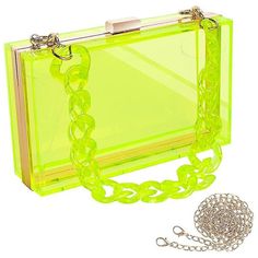 * Material:Acrylic Size: Clear Purses 7.1 In X 4.1 In X 2.2 In, The Total Length Of Clear Bag Stadium Approved The Golden Small Clear Purse Chain Shoulder Strap Is 45.3 Inches * Exquisite Space:This Acrylic Purse Clutch Handbag Has Rectangular Hard Body Clear Crossbody Bag Perfect Clear Purses For Women Stadium Capacity Which Easily Carry Your Sunglasse, Lipstick And More * Elegant In Every Occasion:This Clear Clutch Box Handbag Is Perfect Match Holographic Or Clear Small Purse Clear Nude Plasti Acrylic Purse, Clear Clutch, Lucite Heels, Clear Purses, Acrylic Clutch, Embroidered Handbag, Purse For Women, Hard Body, Gold Handbags